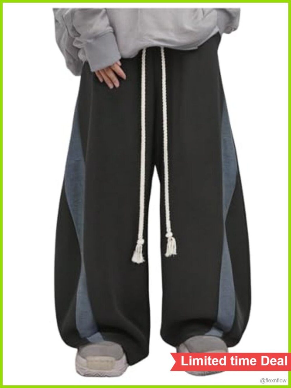 Men's Barrel Sweatpants Uncuffed Baggy Wide Leg Pull On